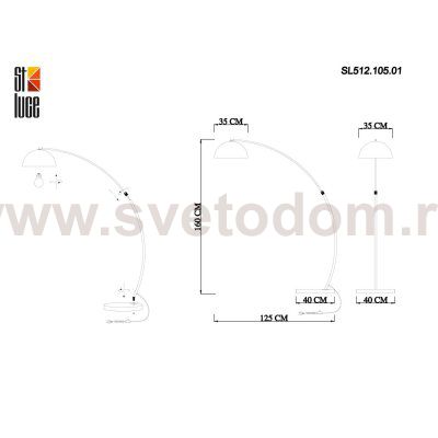 Торшер St luce SL512.105.01 MANDRINO