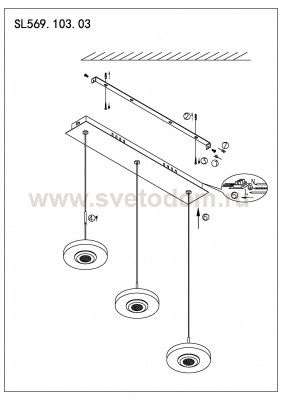 Светильник подвесной St luce SL569.103.03 VEDETTE