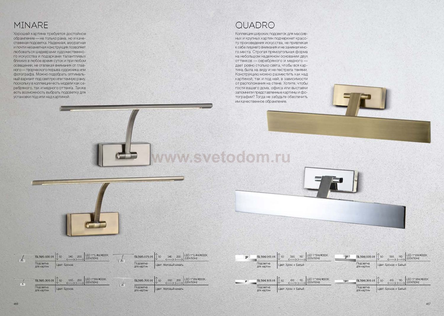 Подсветка для картин St luce SL596.301.01 QUADRO