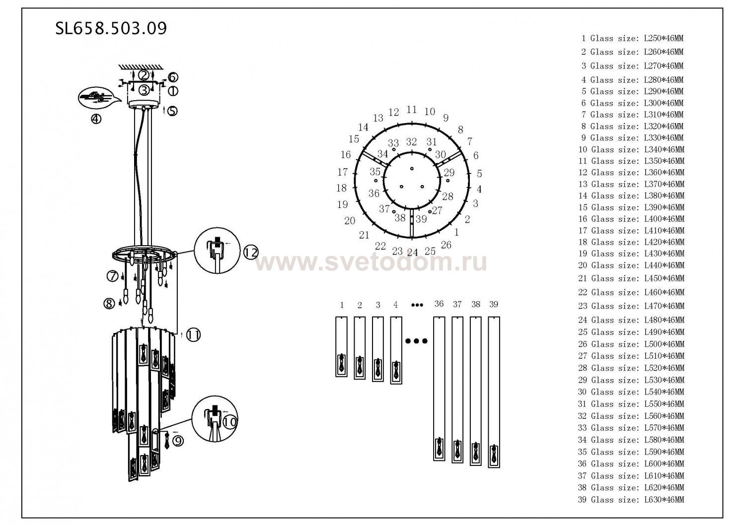 Люстра подвесная St luce SL658.503.09 Cascata