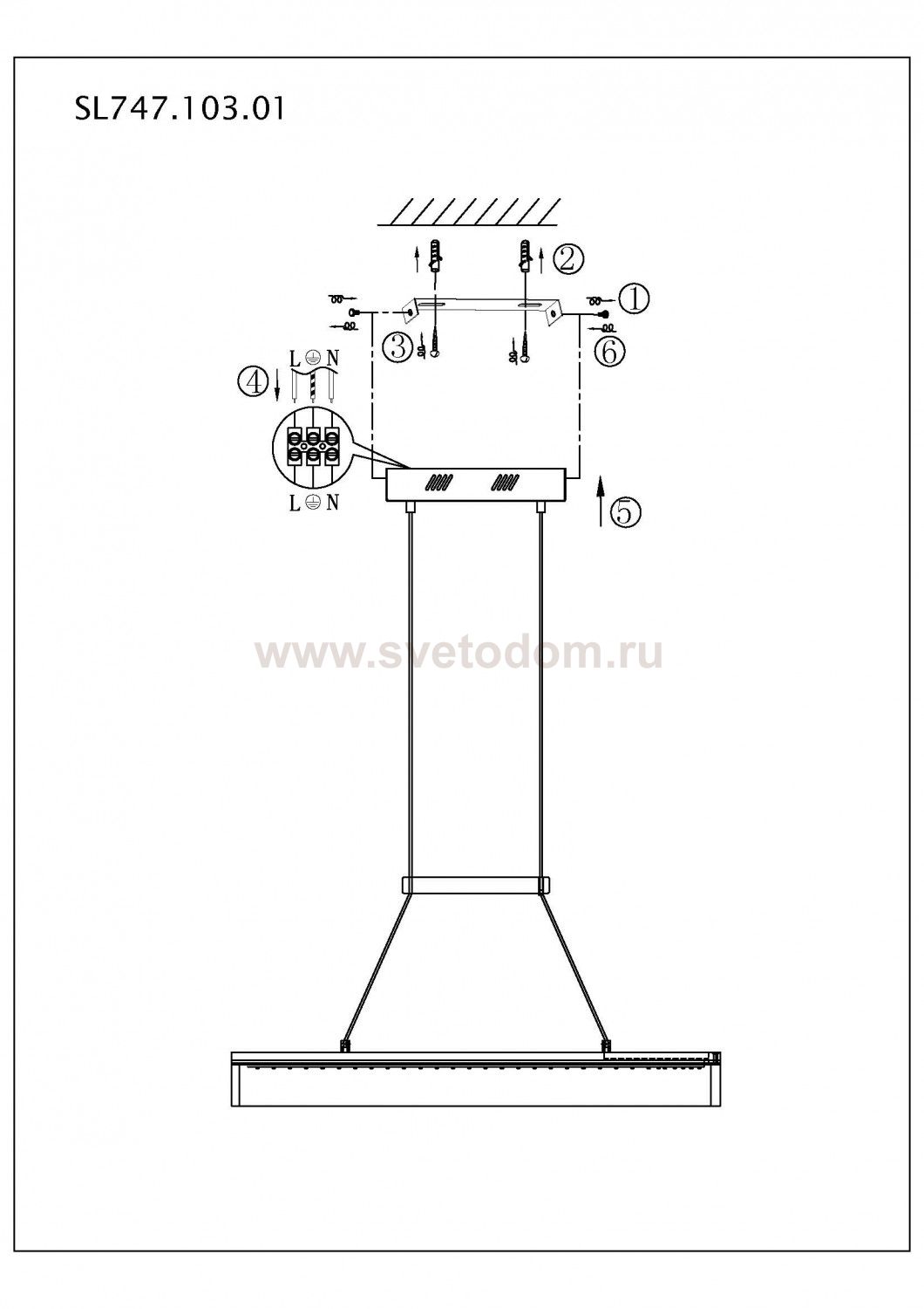 Светильник подвесной St luce SL747.103.01 Retta