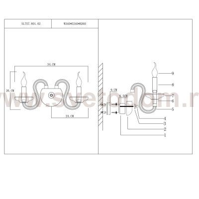 Светильник настенный бра St luce SL757.801.02 NINFA