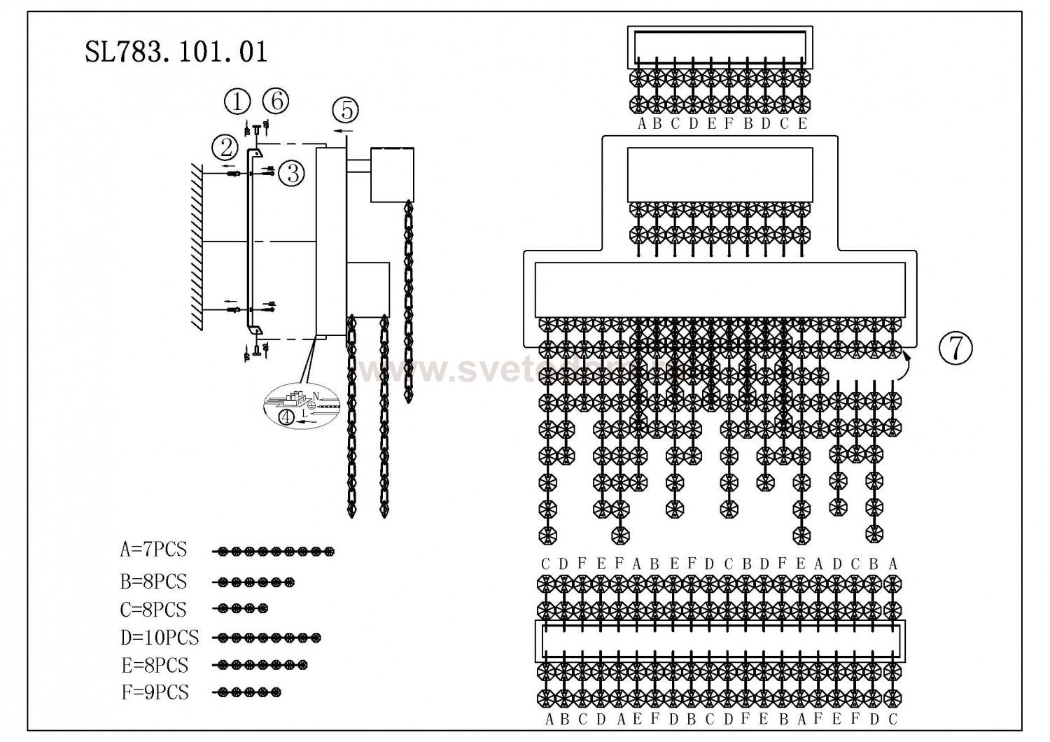 Светильник настенный бра St luce SL783.101.01 CIOLO