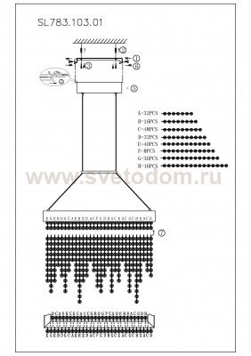 Люстра подвесная St luce SL783.103.01 CIOLO