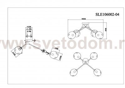 Люстра потолочная St luce SLE106002-04 MAREA