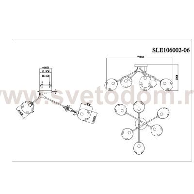 Люстра потолочная St luce SLE106002-06 MAREA