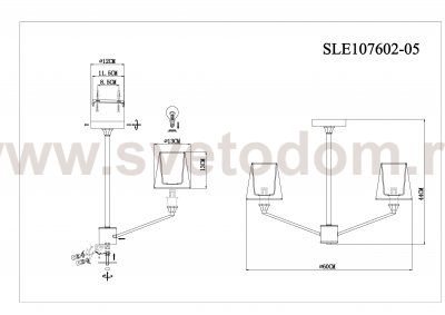 Люстра потолочная St luce SLE107602-05 GRINDA