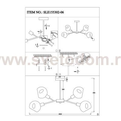 Светильник потолочный St luce SLE155302-06 GENTORE