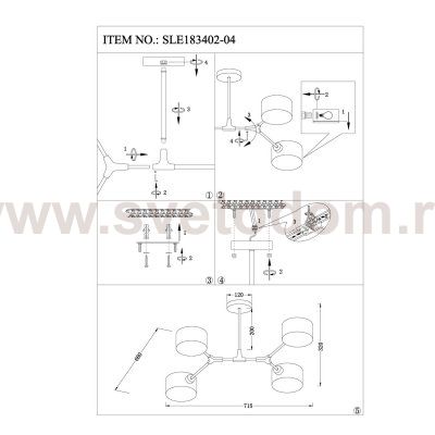 Светильник потолочный St luce SLE183402-04 GIMENTO