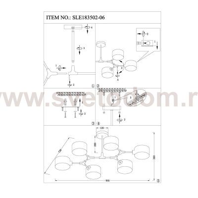 Светильник потолочный St luce SLE183502-06 GIMENTO