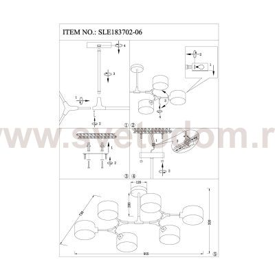 Люстра потолочная St luce SLE183702-06 GIMENTO