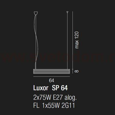 Подвесной светильник Vistosi SP LUXOR 60 FL TO GR