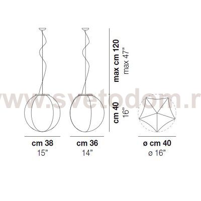 Подвесной светильник Vistosi SP PENTA BC NI