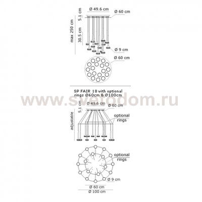 Подвесной светильник Axo Light SPFAIR12AMCRLED Fairy