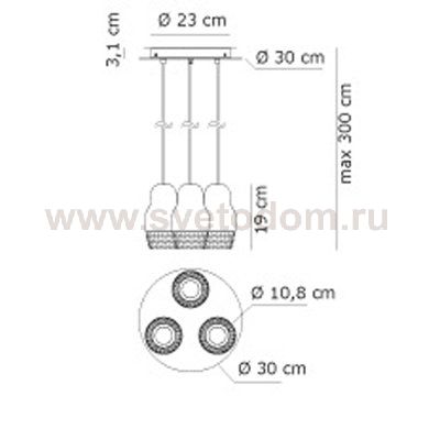 Подвесной светильник Axo Light SPFEDOR3BRBCGU1 Fedora