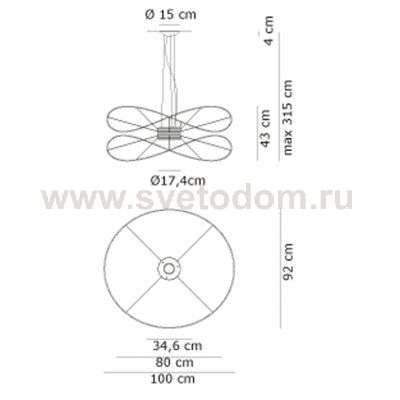 Подвесной светильник Axo Light SPHOOPS2ORORLED Hoops