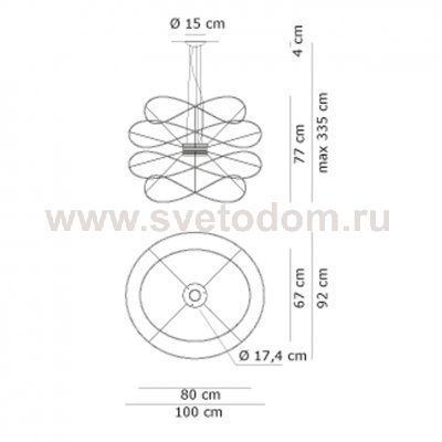 Подвесной светильник Axo Light SPHOOPS4ORORLED Hoops