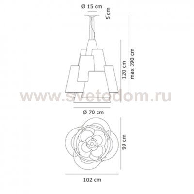 Подвесной светильник Axo Light SPMEL120BCXXE27 Melting