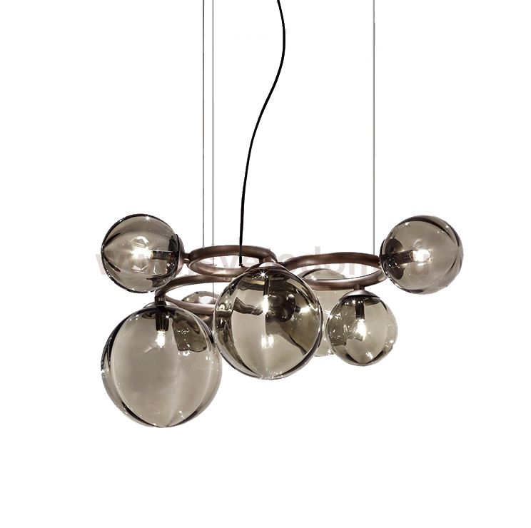 Люстра Puppet Ring SP 7 smoky/black nickel Vistosi