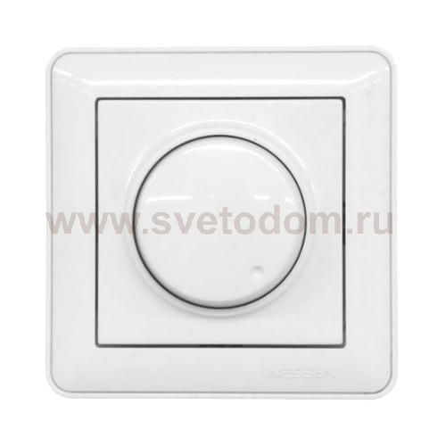WESSEN 59 Белый Светорегулятор поворотный 300Вт, для л/н и г/л на 230В в сборе с рамкой (SR-5S0-18)