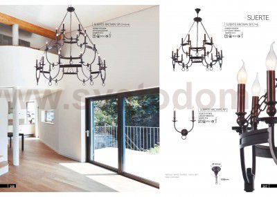 Люстра Crystal Lux SUERTE BROWN SP12+6 (3110/318)