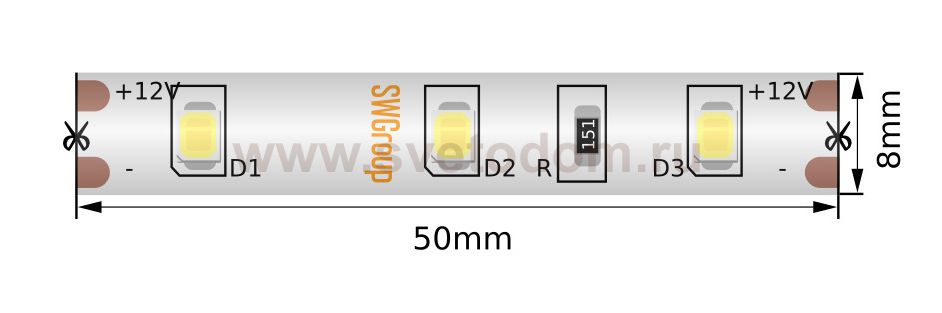 Лента светодиодная SWG SWG260 SWG260-12-4.8-W-66-M SWG260-12-4.8-W-66-M