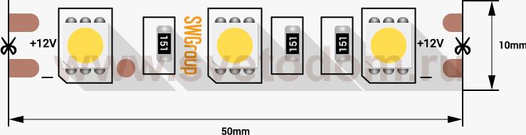 Лента светодиодная SWG SWG560 SWG560-12-14.4-NW-66-M