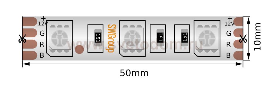 Лента светодиодная SWG SWG560 SWG560-12-14.4-RGB-66-M