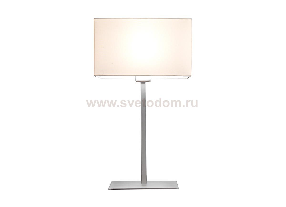 Donolux Настольная лампа, абажур белого цвета, длина 25 см, шир 14 см, выс 54 см, 1хЕ27 40W, цвет арматуры сатинированный никель