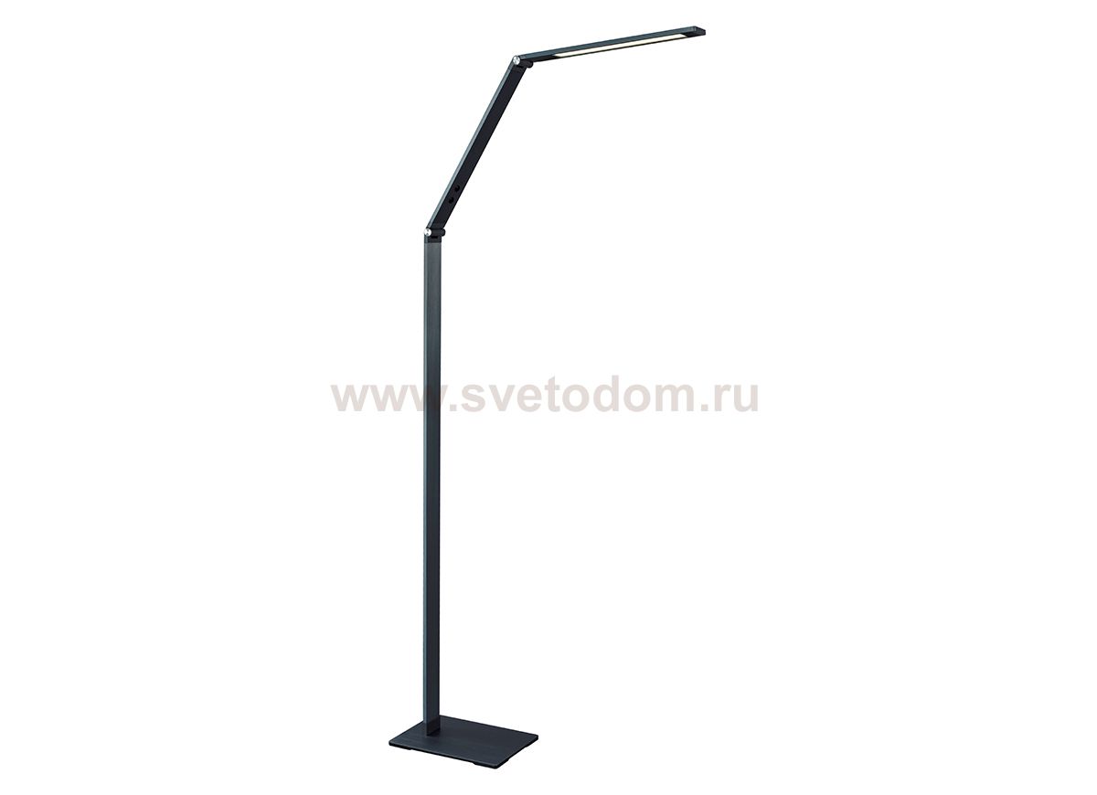 Donolux торшер, 8 Ватт, 400 Lm, 3000К, черный алюминий, сенсорный выключатель. Габариты: 240х170х140