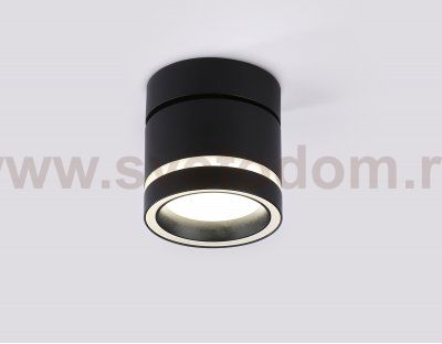 Накладной поворотный точечный светильник GX53 Ambrella TA1445 BK/FR черный/белый матовый GX53 max 12W D85*90