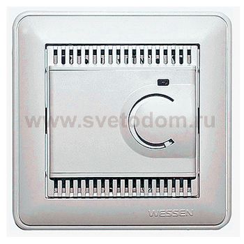 WESSEN 59 Белый Регулятор теплого пола с датчиком +5 до +50°C, 10 А,в сборе с рамкой (TES-151-18)