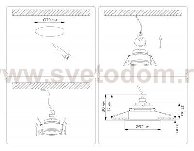 TN102823 WH/GD белый/золото GU5.3 D92*50