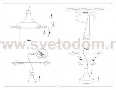 Встраиваемый точечный светильник MR16 Ambrella TN1303 TN