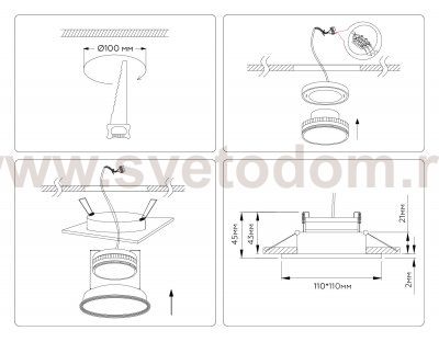 TN51804 BK черный GX53 max 15W 110*110*23