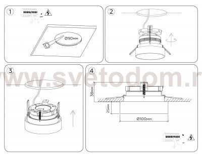 TN51817 BK черный IP20 GX53 D100*63