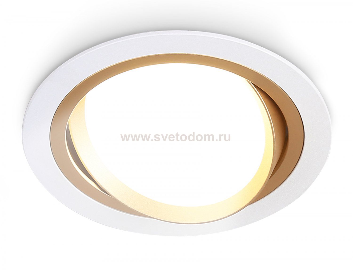 Встраиваемый поворотный точечный светильник GX53 Ambrella TN51912 WH/GD белый/золото GX53 max 12W D115*23