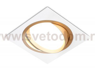 Встраиваемый поворотный точечный светильник GX53 Ambrella TN51916 WH/GD белый/золото GX53 max 12W 115*115*23