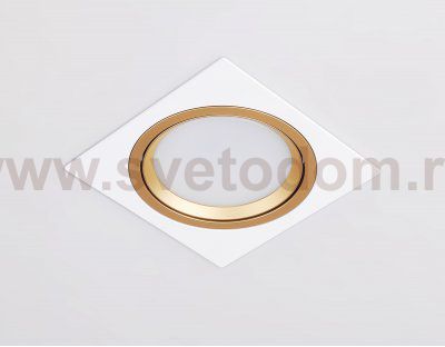 Встраиваемый поворотный точечный светильник GX53 Ambrella TN51916 WH/GD белый/золото GX53 max 12W 115*115*23