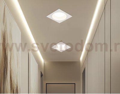 Встраиваемый светильник GX53 Ambrella TN52337 SWH белый песок GX53 max 12W 115*115*25