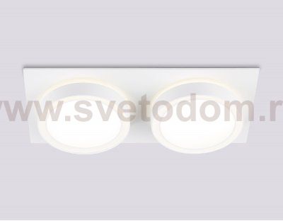 Светильник встраиваемый со сменной лампой GX53 Ambrella TN52423/2 WH/FR белый/белый матовый GX53 max 12W 210*105*45