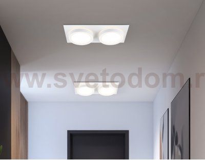 Светильник встраиваемый со сменной лампой GX53 Ambrella TN52423/2 WH/FR белый/белый матовый GX53 max 12W 210*105*45