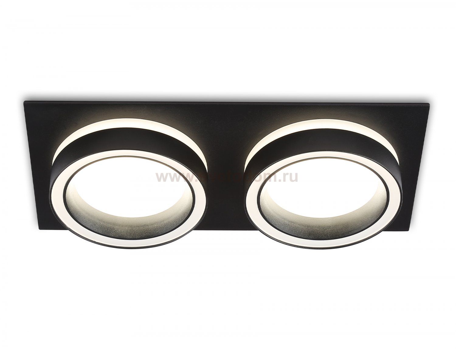 Светильник встраиваемый со сменной лампой GX53 Ambrella TN52424/2 BK/FR черный/белый матовый GX53 max 12W 210*105*45