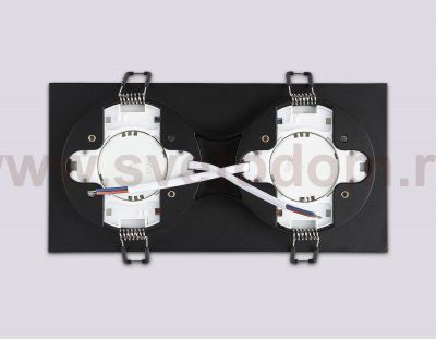 Светильник встраиваемый со сменной лампой GX53 Ambrella TN52424/2 BK/FR черный/белый матовый GX53 max 12W 210*105*45