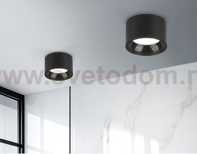 Накладной точечный светильник GX53 Ambrella TN52894 SBK/GBK черный песок/черный глянец GX53 max 12W D97*60