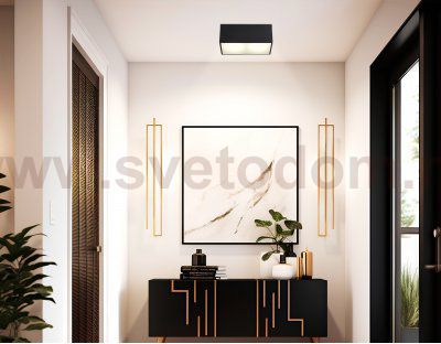 TN6535/2 BK черный IP44 GX53/2 200*100*80