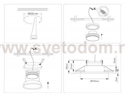 TN6604 BK черный IP44 GX53 max 15W D110*23