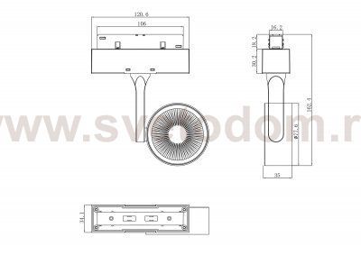 Трековый светильник Maytoni TR024-2-10B3K Oko