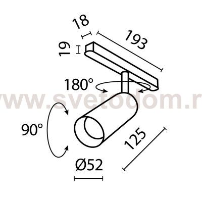 Трековый светильник для магнитного шинопровода Maytoni TR032-2-12W3K-M-B