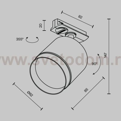 Трековый светильник Maytoni TR088-1-GX53-B Polar